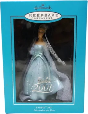 00s 2001 Holiday Barbie Ornament Collector's Series By Hallmark