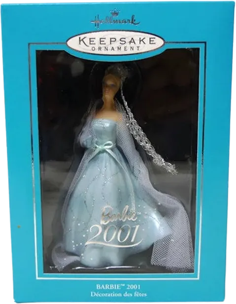 00s 2001 Holiday Barbie Ornament Collector's Series By Hallmark