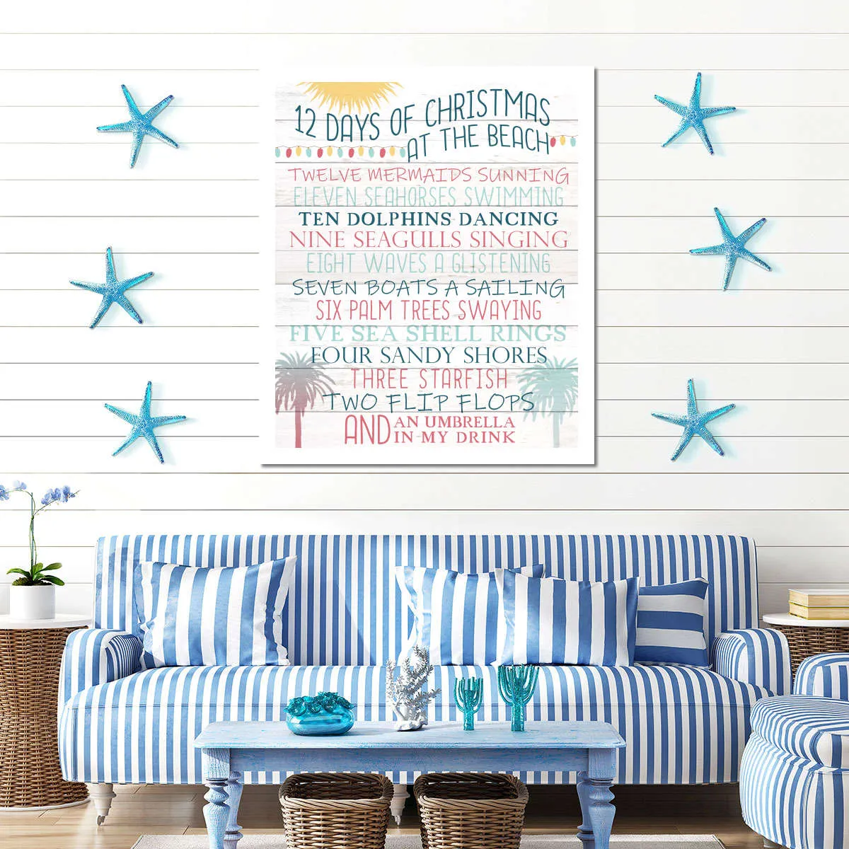 12 Days Of Christmas At The Beach Wall Art