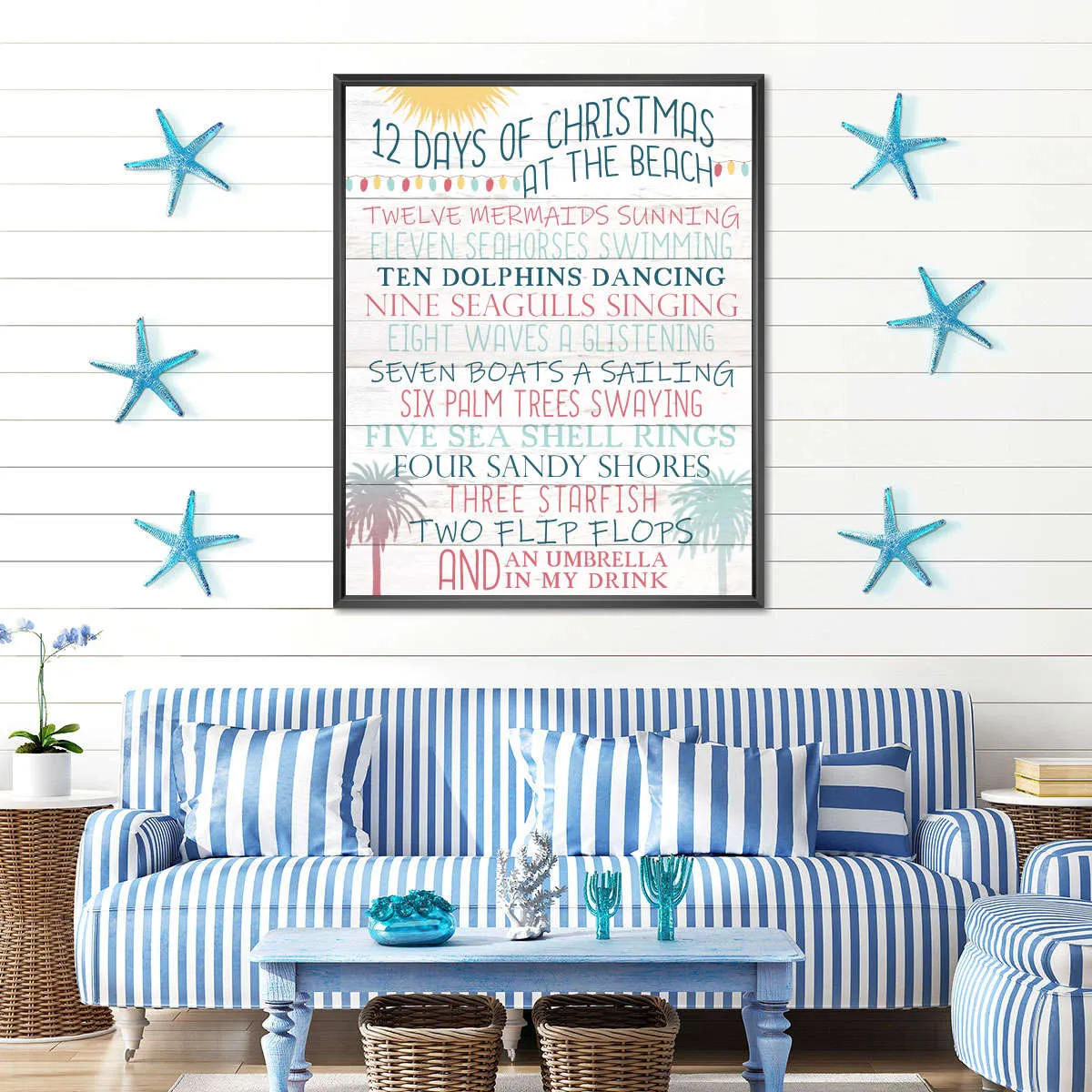 12 Days Of Christmas At The Beach Wall Art