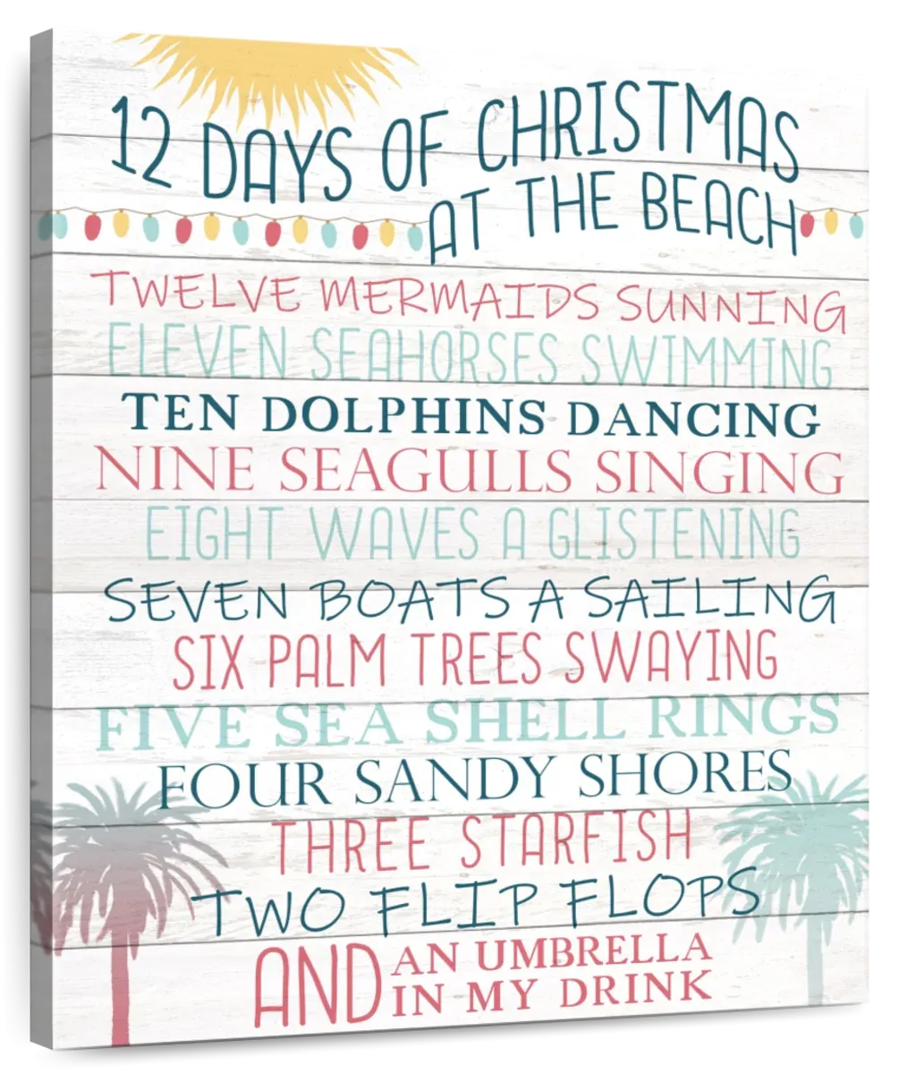 12 Days Of Christmas At The Beach Wall Art