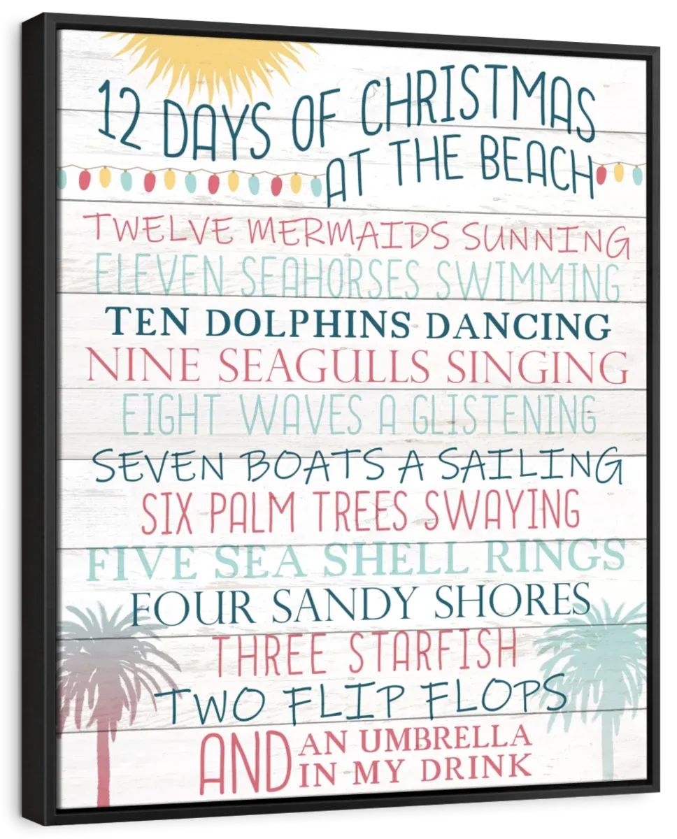 12 Days Of Christmas At The Beach Wall Art