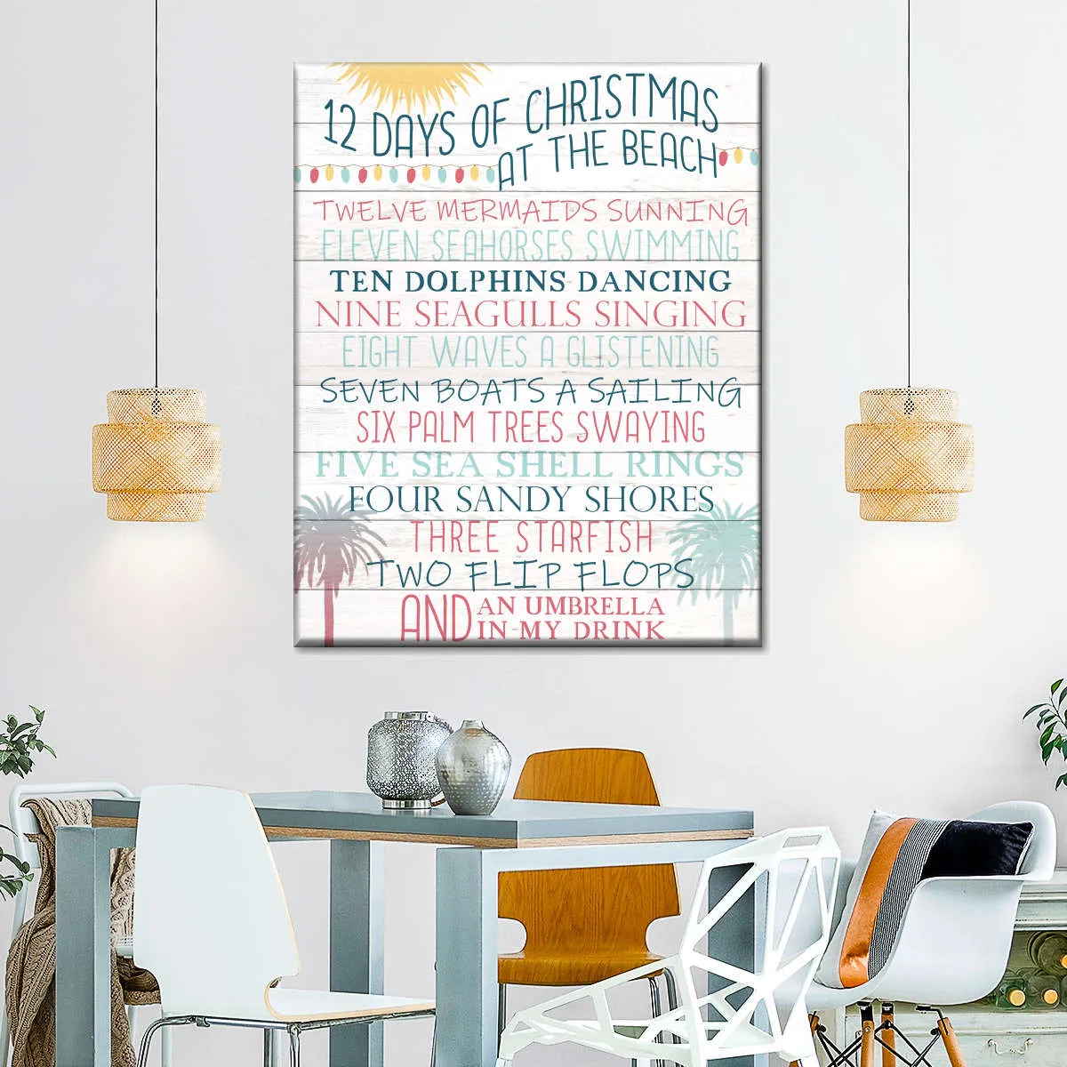 12 Days Of Christmas At The Beach Wall Art