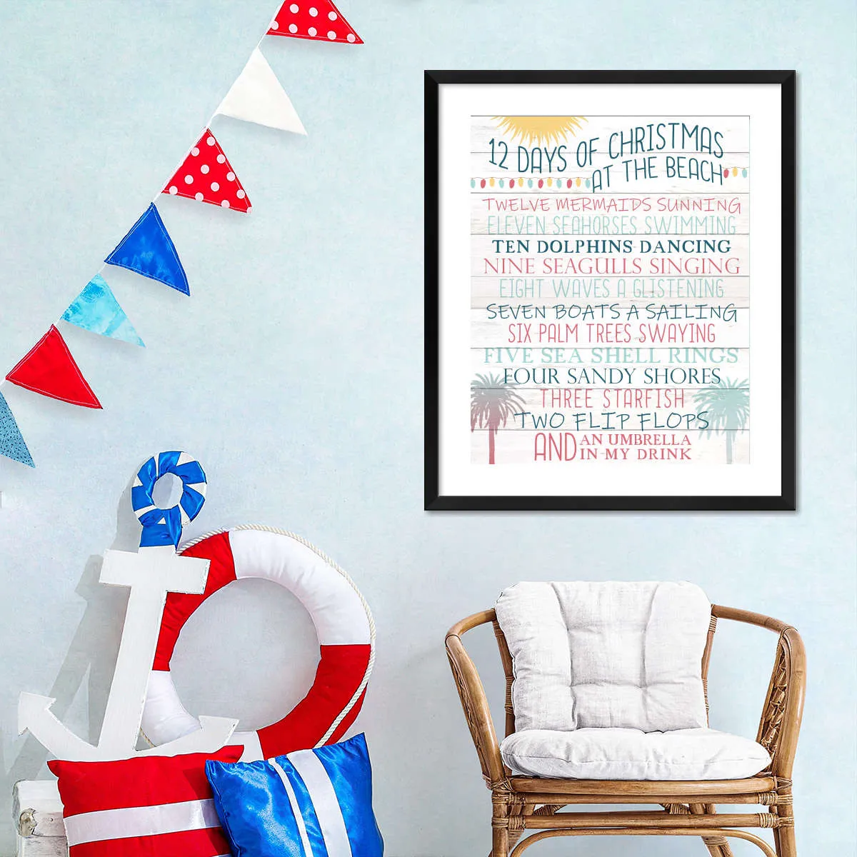 12 Days Of Christmas At The Beach Wall Art