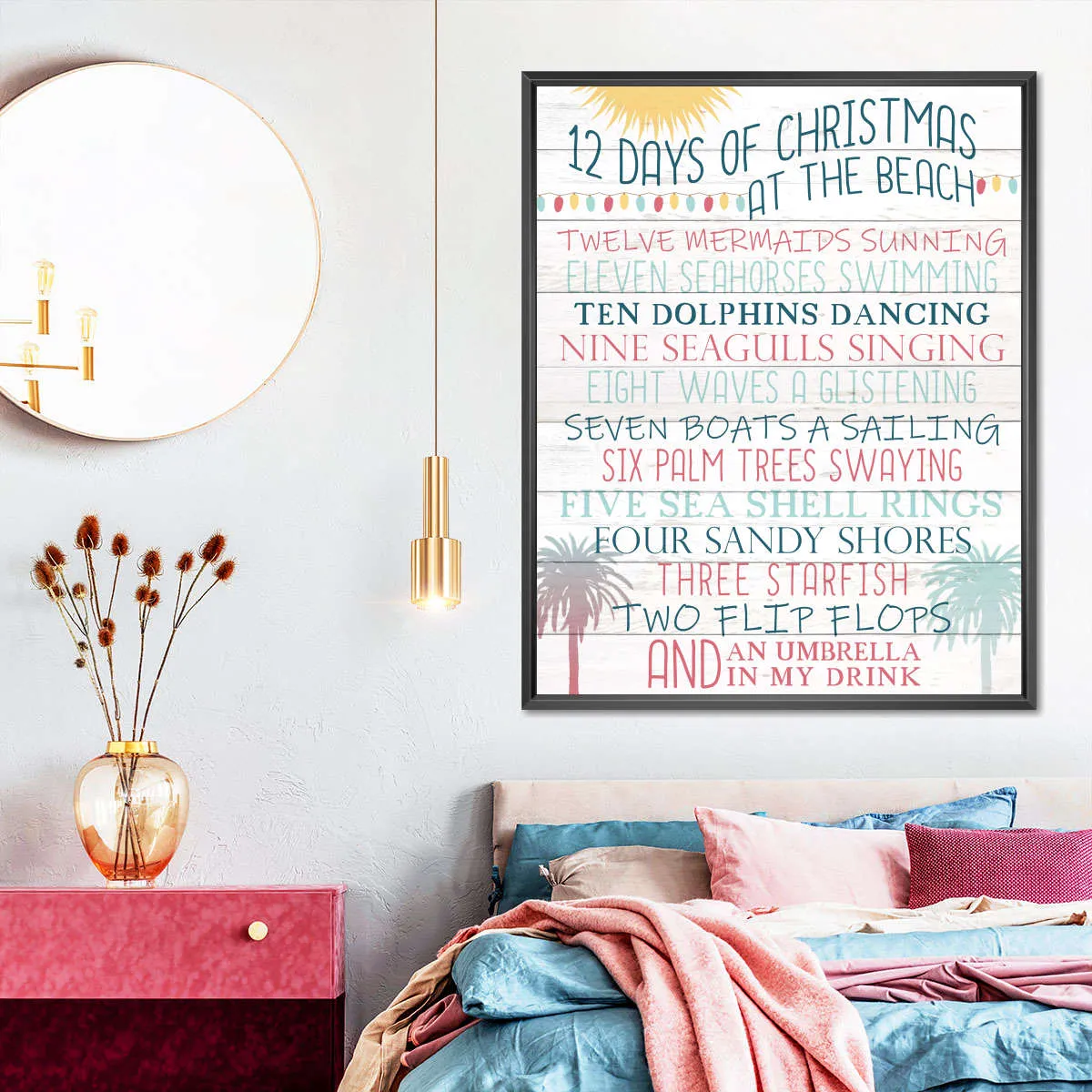 12 Days Of Christmas At The Beach Wall Art