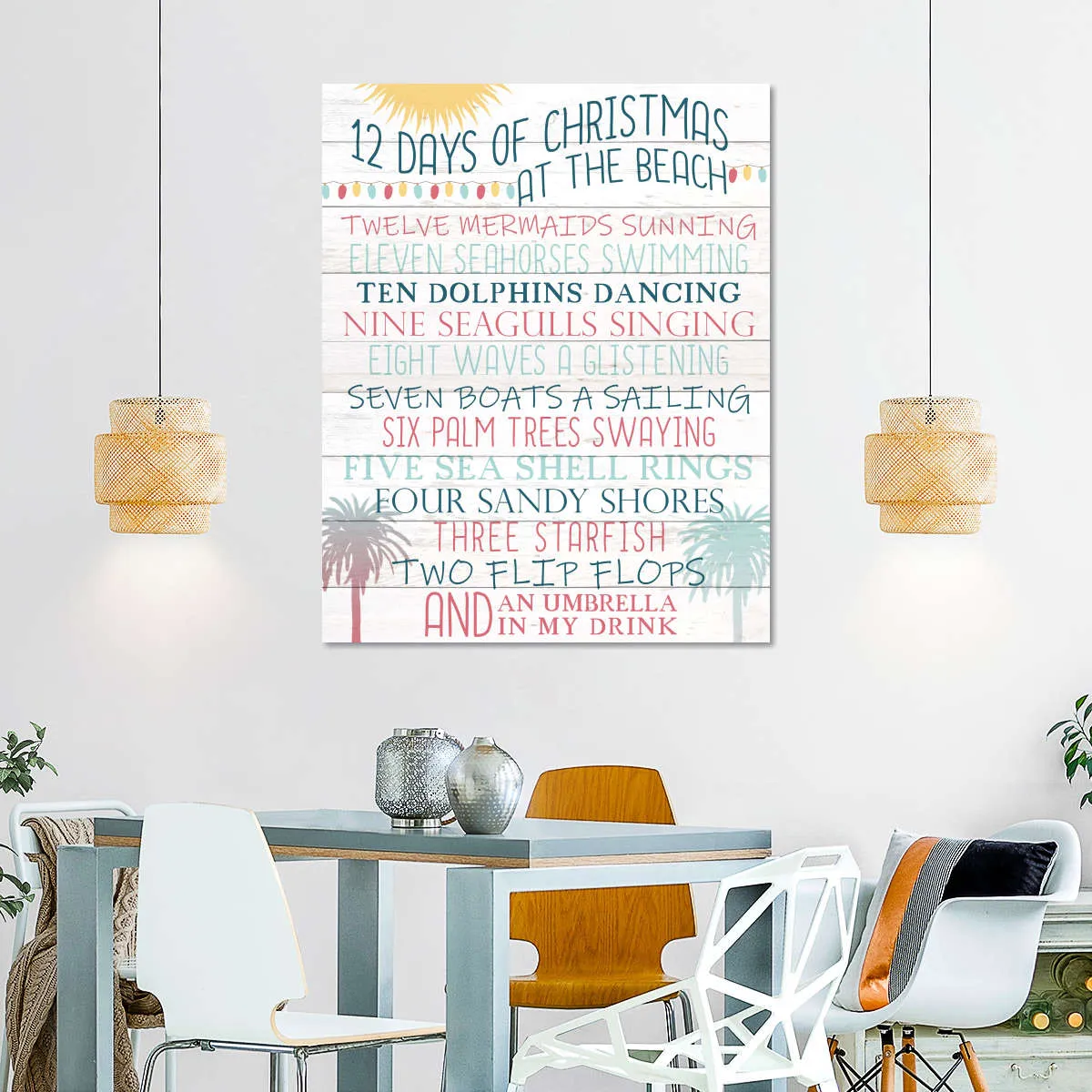 12 Days Of Christmas At The Beach Wall Art