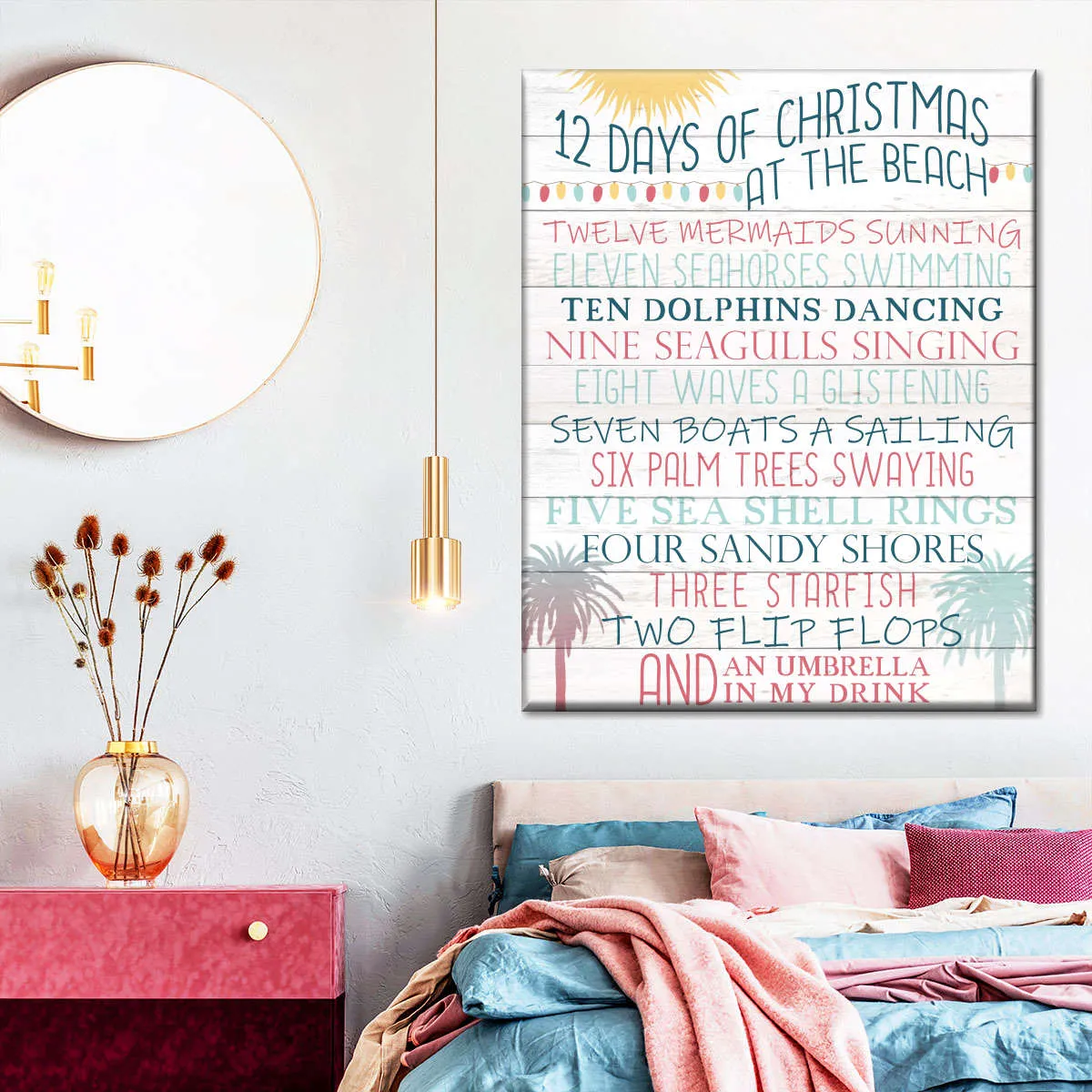 12 Days Of Christmas At The Beach Wall Art