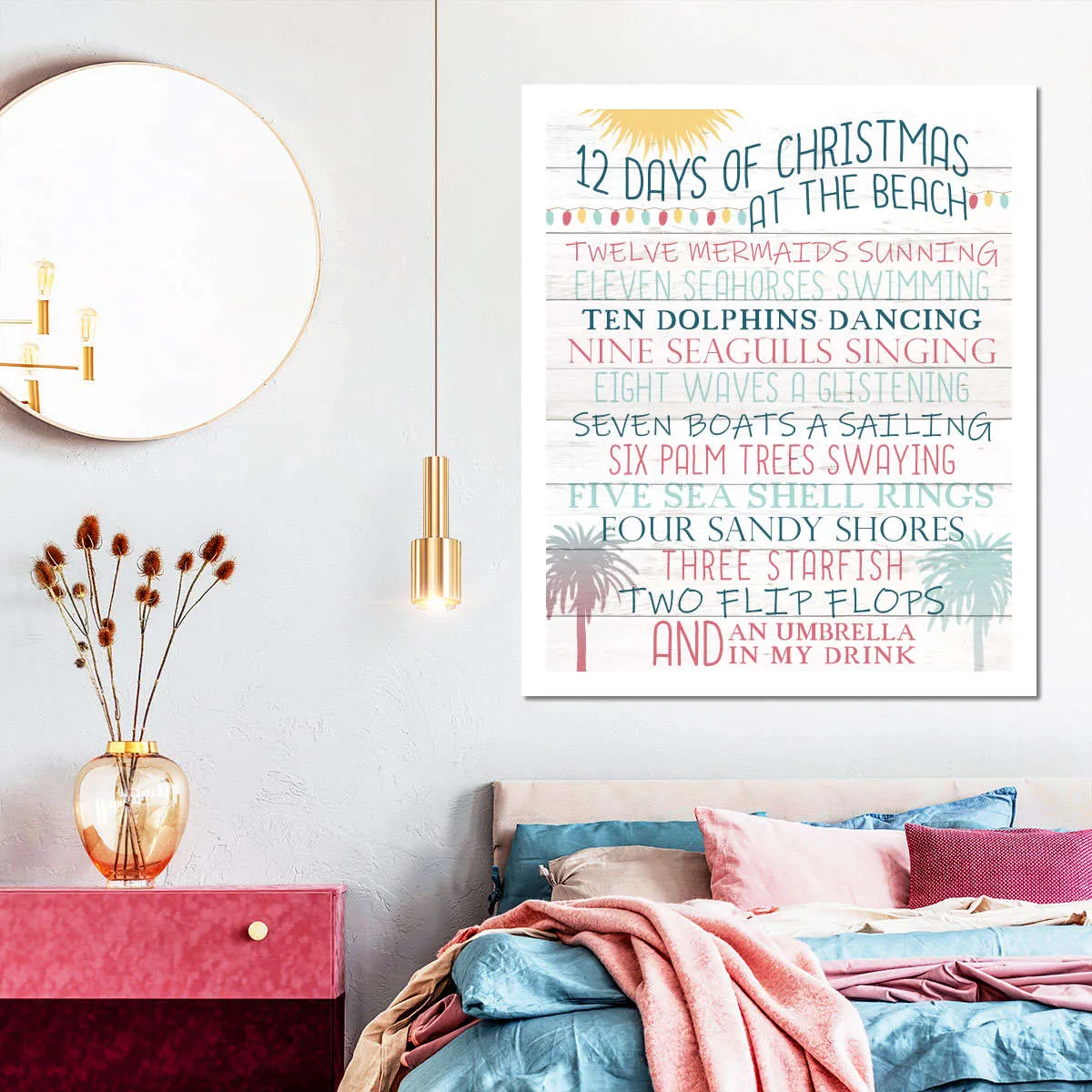 12 Days Of Christmas At The Beach Wall Art