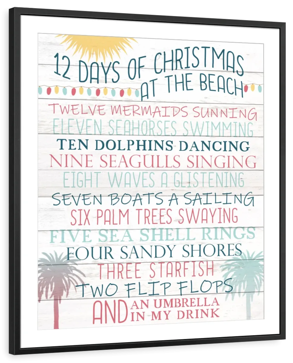 12 Days Of Christmas At The Beach Wall Art