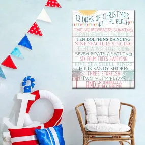 12 Days Of Christmas At The Beach Wall Art