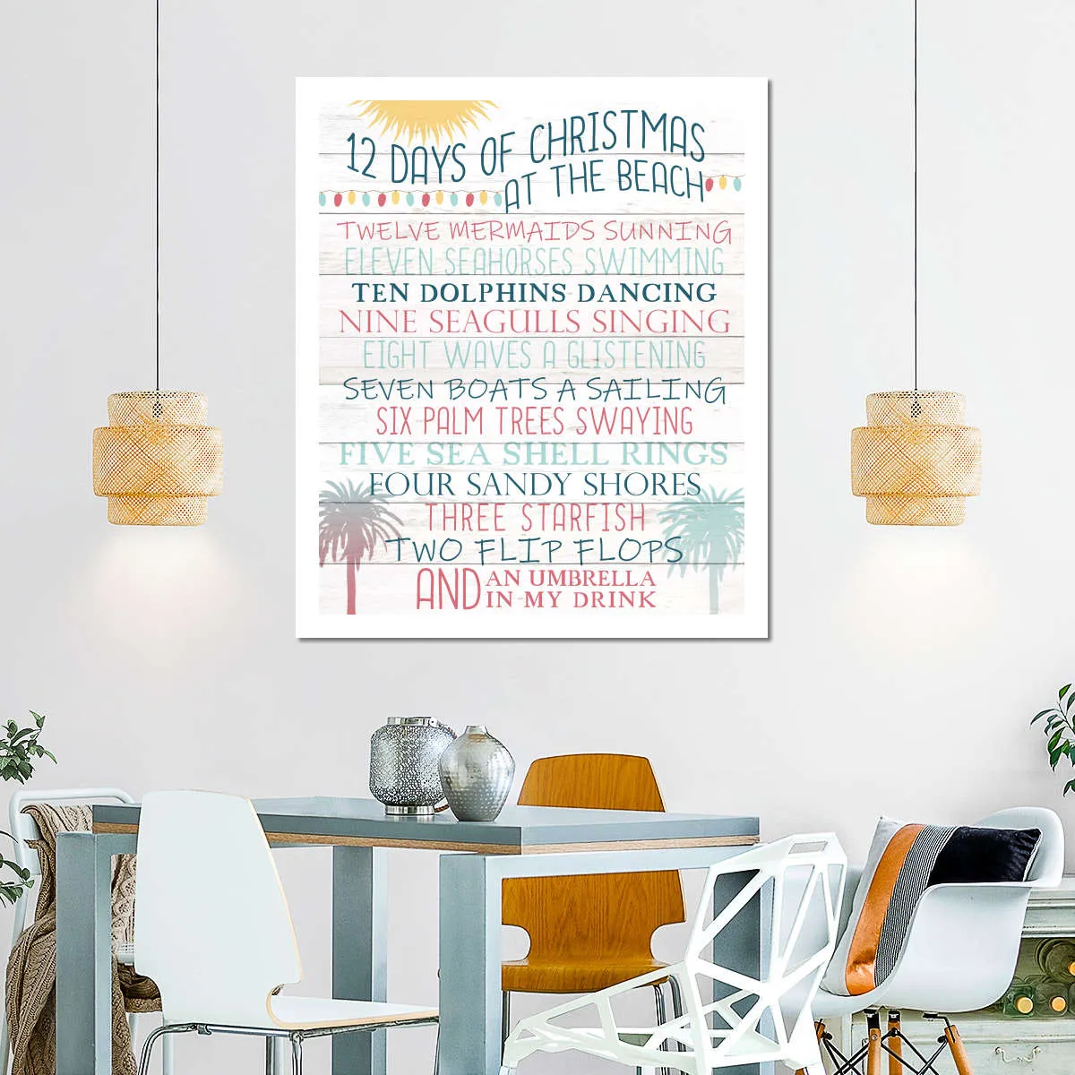 12 Days Of Christmas At The Beach Wall Art