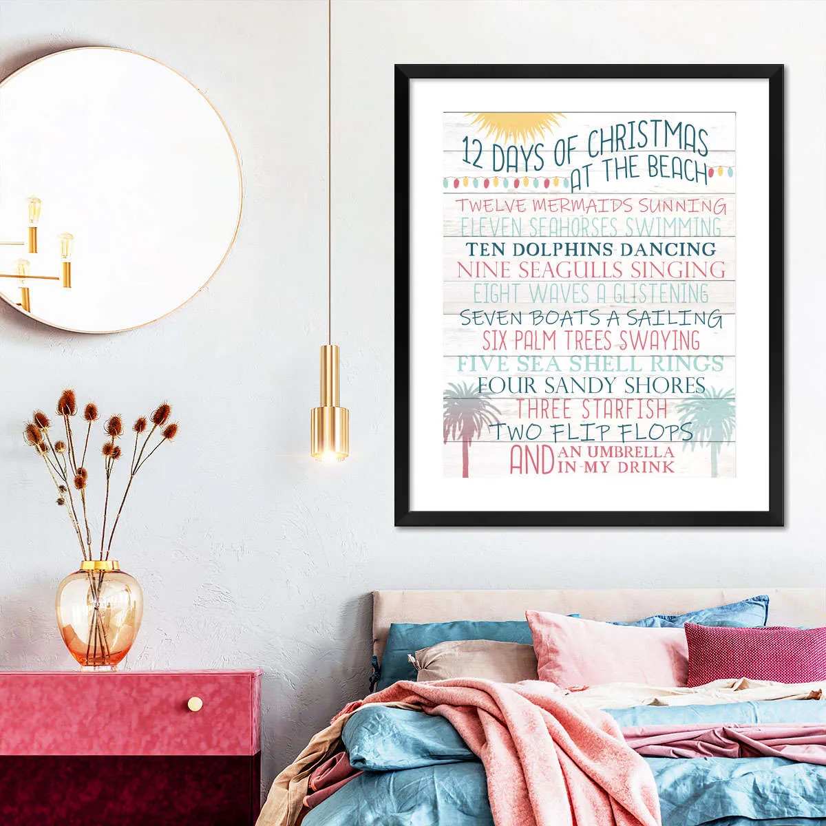 12 Days Of Christmas At The Beach Wall Art