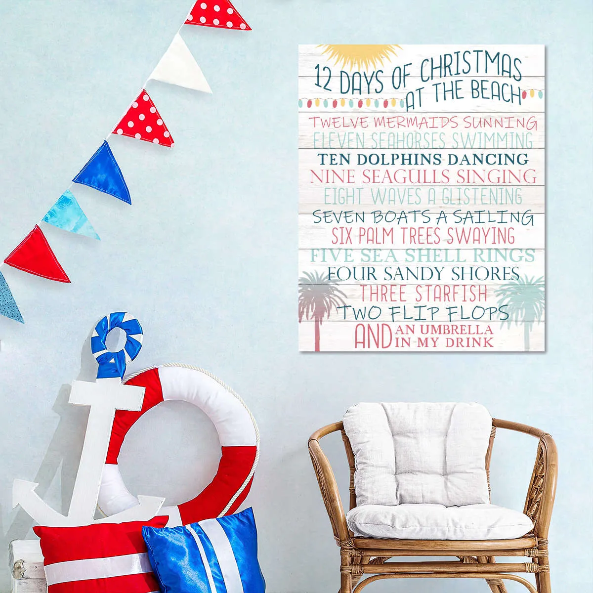 12 Days Of Christmas At The Beach Wall Art