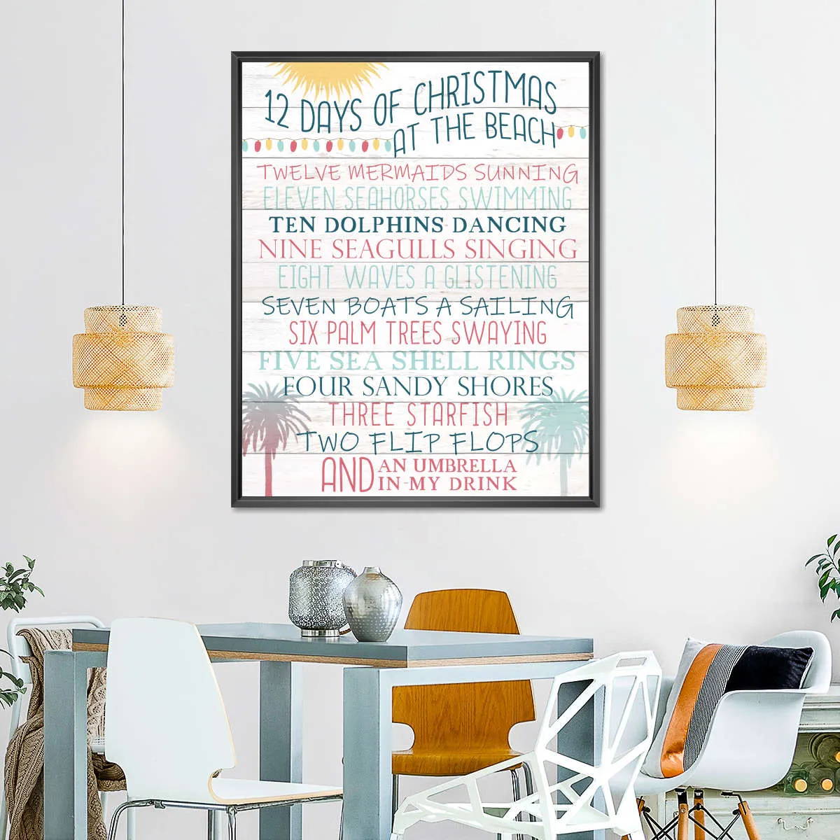 12 Days Of Christmas At The Beach Wall Art