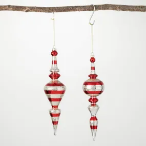 12.75"H Sullivans Red Finial Ornament - Set of 2, Red Christmas Ornaments