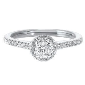 14KTW Diamond Halo Engagement Ring 1/2Ct