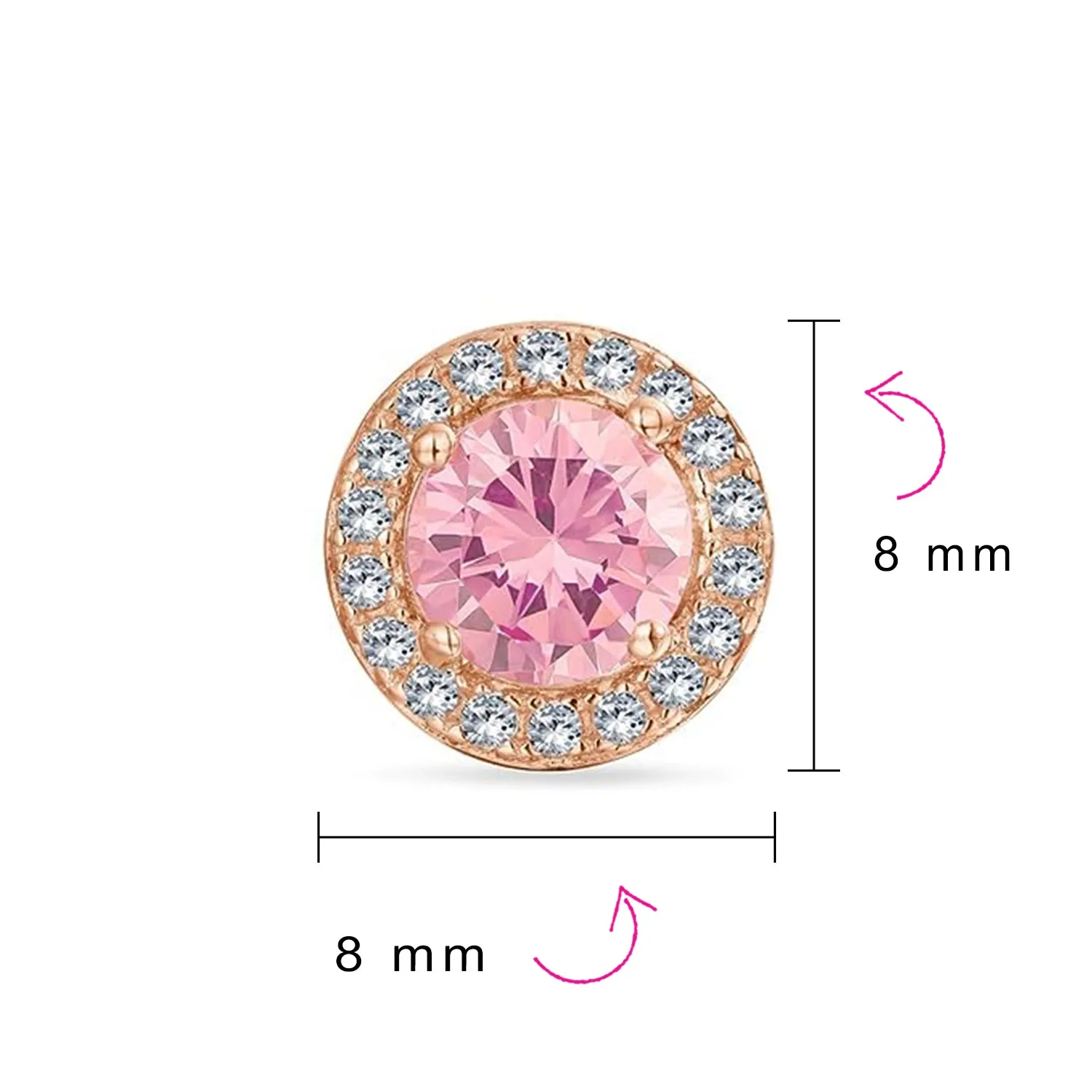 1CT Brilliant Cut Solitaire Halo CZ Stud Earrings Sterling Silver