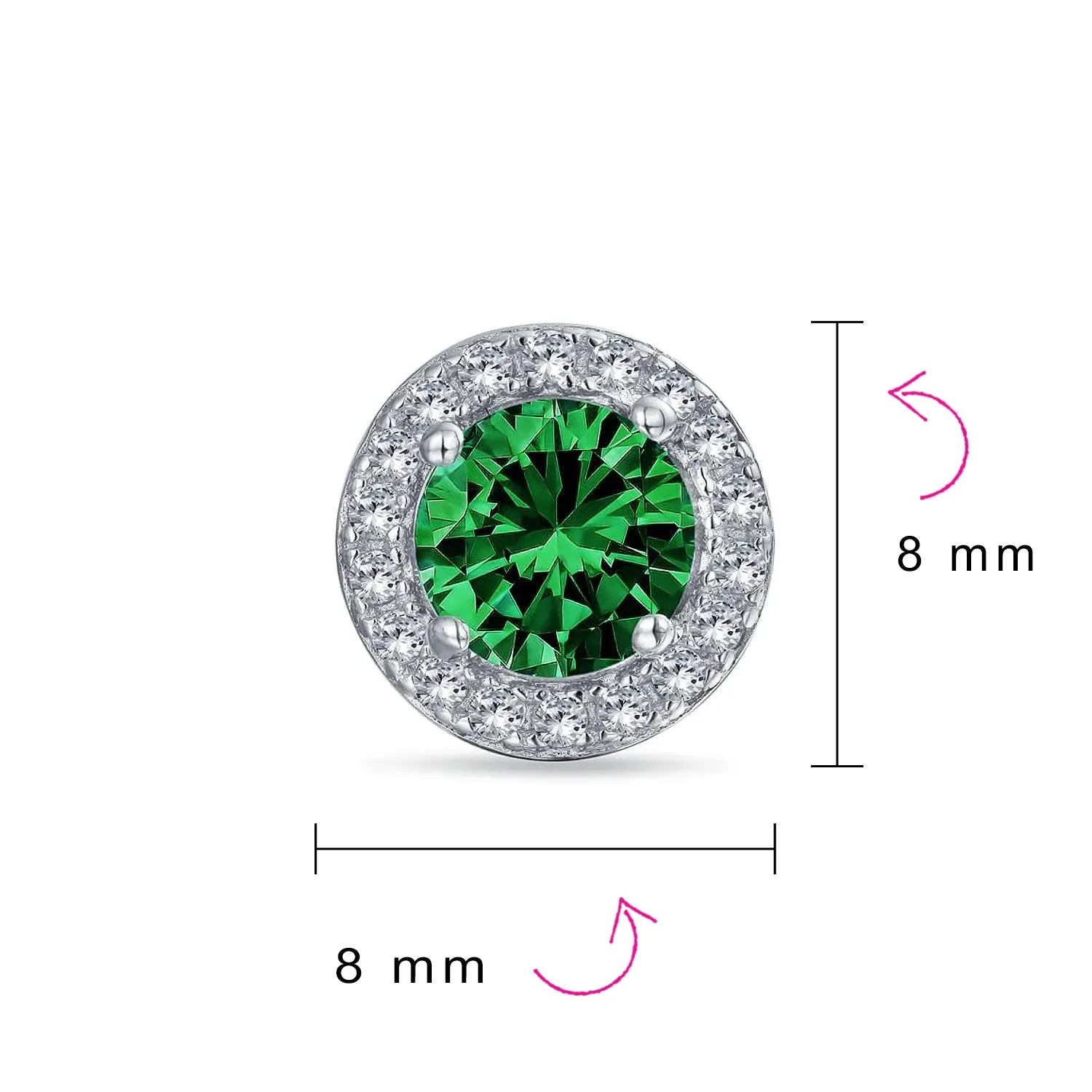 1CT Brilliant Cut Solitaire Halo CZ Stud Earrings Sterling Silver