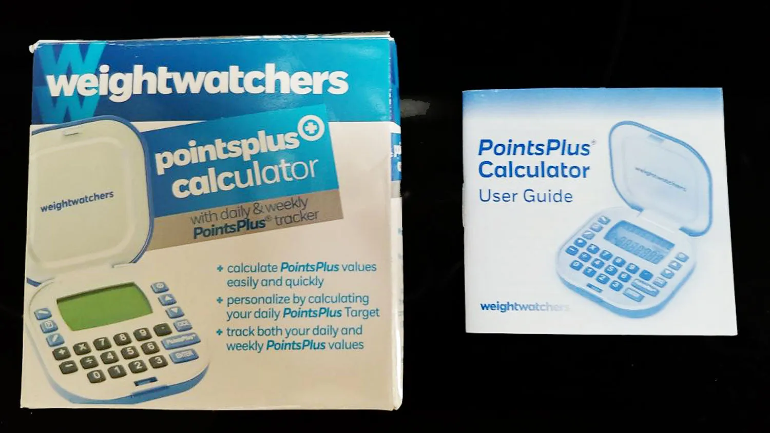 *2014 NEW WEIGHT WATCHERS POINTSPLUS CALCULATOR NEW IN BOX WITH GORGEOUS KALEIDOSCOPE SKIN PLUS "EAT OUT" & "SHOP" BOOKS