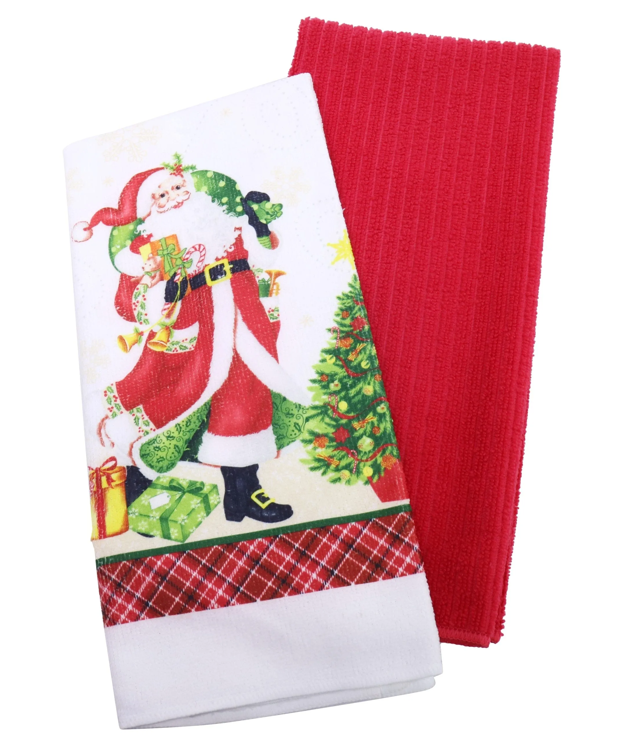 2pk Christmas Tea Towel 4 Asst