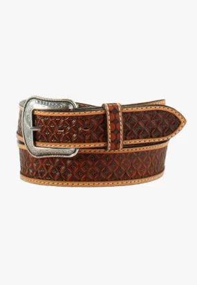 3D Mens Tooled Cross Belt