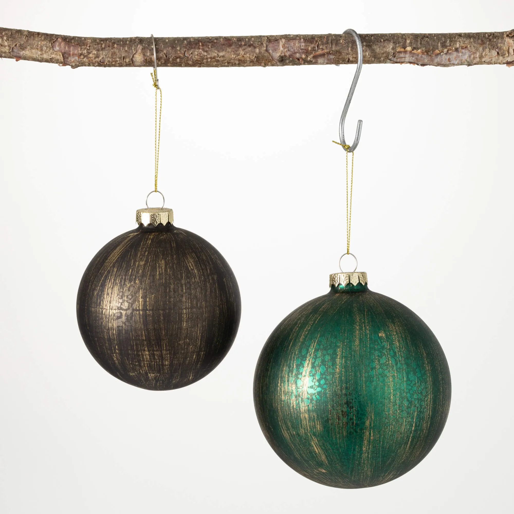 4.5"H and 5"H Sullivans Mercury Ball Ornament - Set of 2, Multicolored Christmas Ornaments