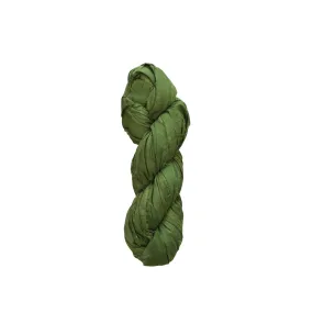 70-75 Yard Recycled Torn Silk Ribbon, Green (Each One Will Vary)