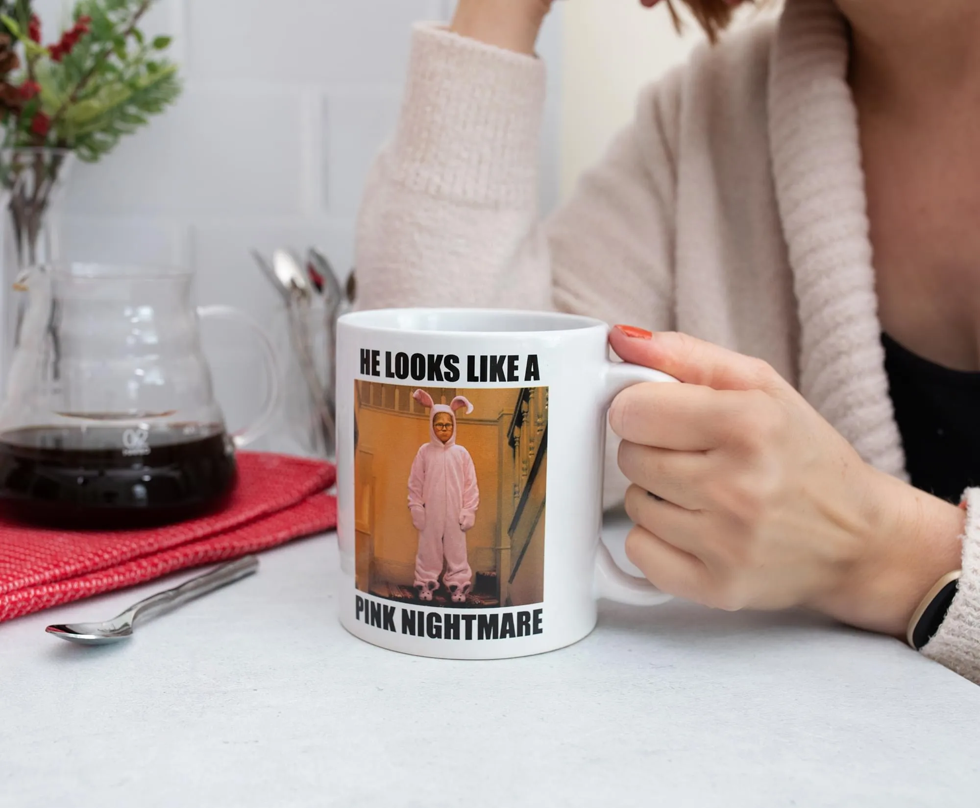 A Christmas Story Pink Nightmare Ceramic Mug | Holds 20 Ounces