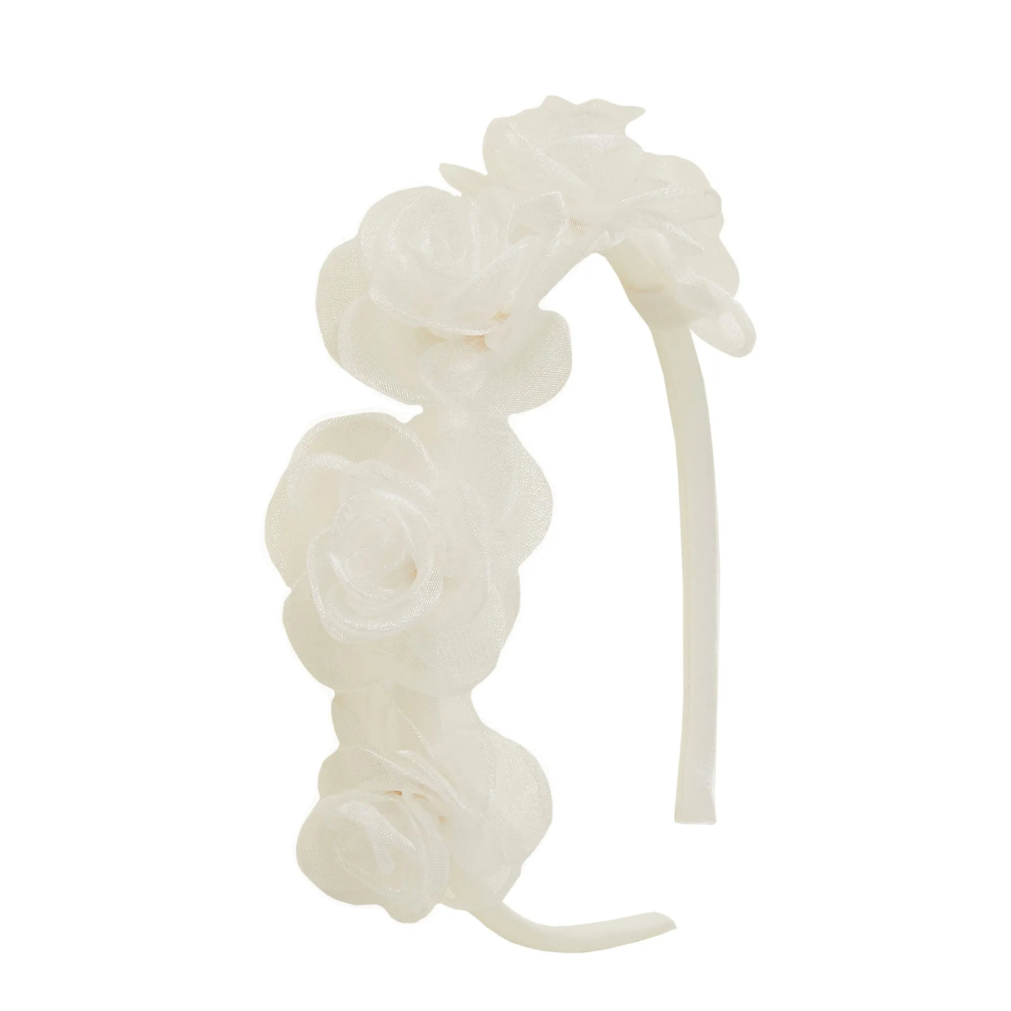 Accessorize London Girl's Ivory Flower Crown Headband