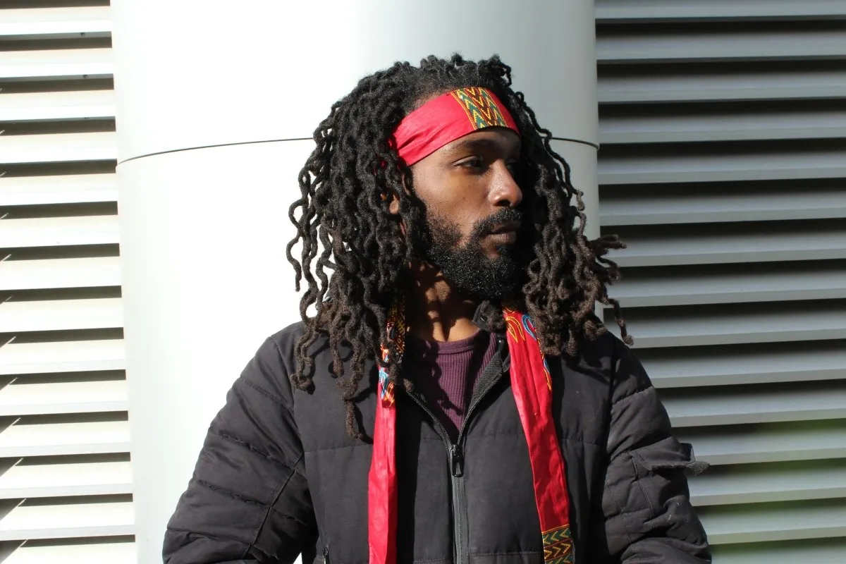 African Headband in Red Dashiki