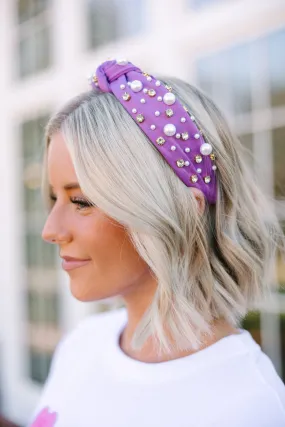 All In Lavender Purple Embellished Headband