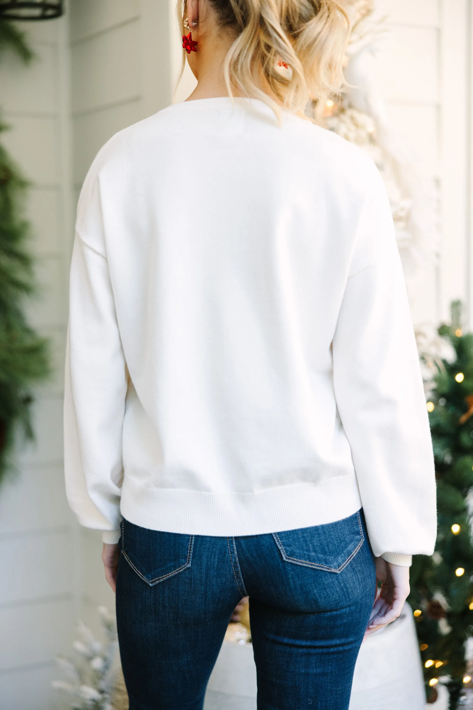 All Is Bright White Sequin Sweater