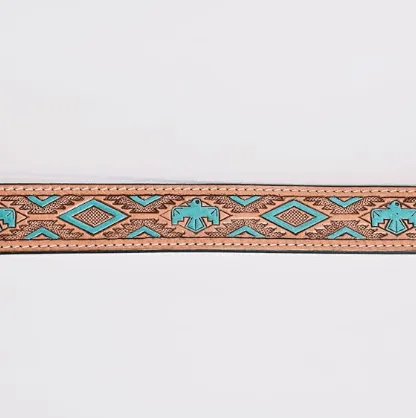 American Darling Women's Thunderbird Hand Tooled & Painted Leather Belt ADBLF173