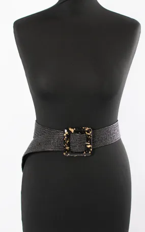 Anna Square Buckle Belt | Black