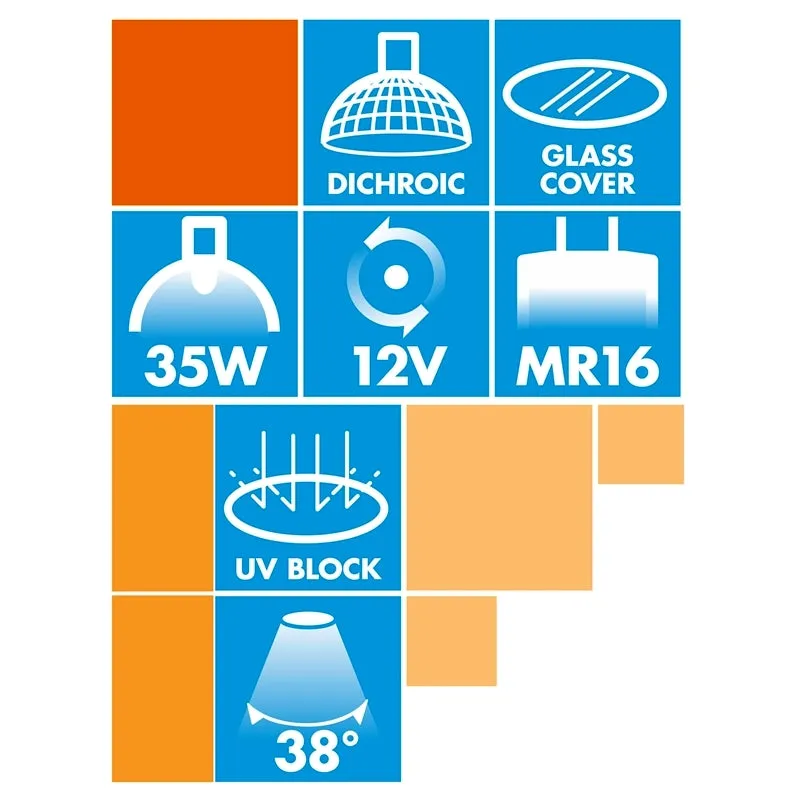 Arlec 35W 300lm Warm White Halogen Dimmable MR16 Globes - 10 Pack