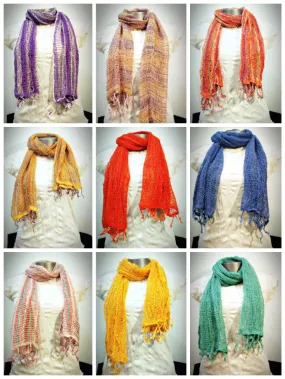 Assorted set of 10 Fair Trade Organic Cotton Scarf Small