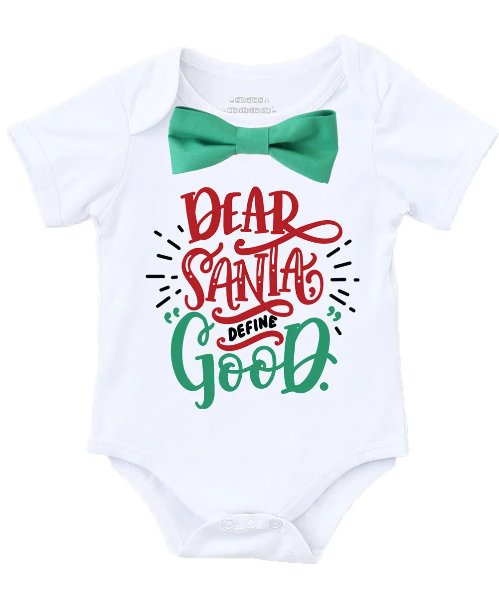 Baby Boy Christmas Outfit Dear Santa Define Good Shirt