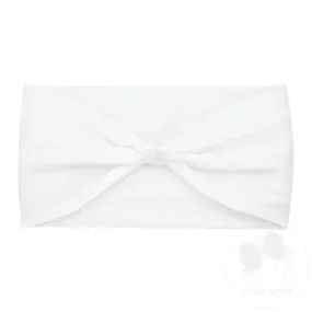 Baby Girls Nylon Add-a-Bow Band | White