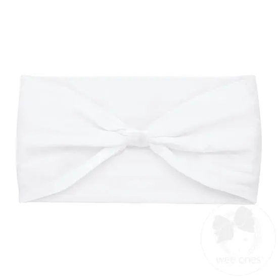 Baby Girls Nylon Add-a-Bow Band | White