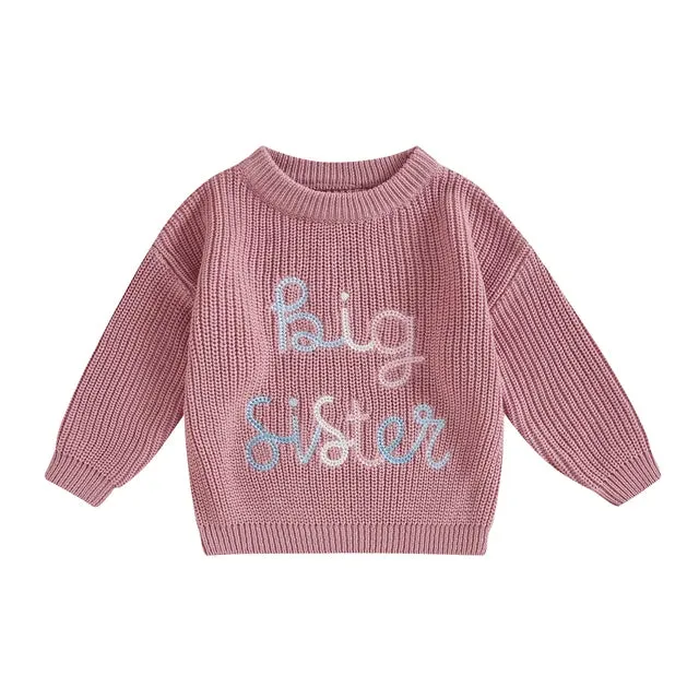 Baby Toddler Girls Deluxe Sweater - BIG SISTER