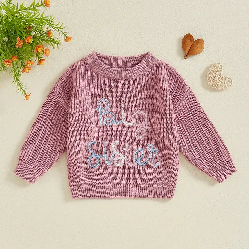 Baby Toddler Girls Deluxe Sweater - BIG SISTER