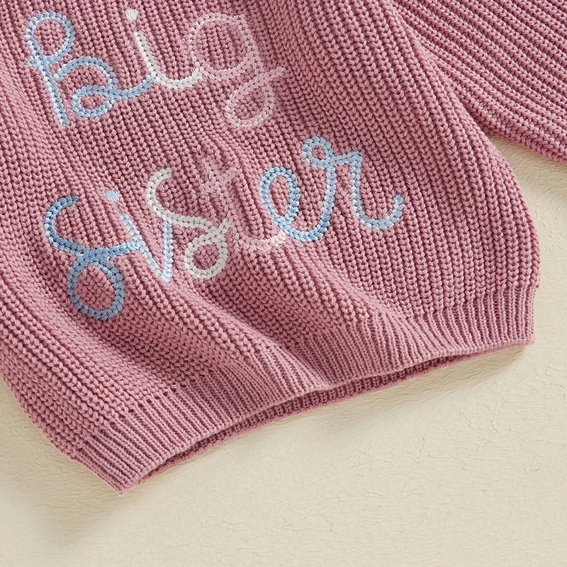 Baby Toddler Girls Deluxe Sweater - BIG SISTER