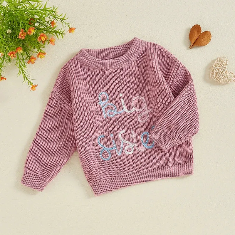 Baby Toddler Girls Deluxe Sweater - BIG SISTER