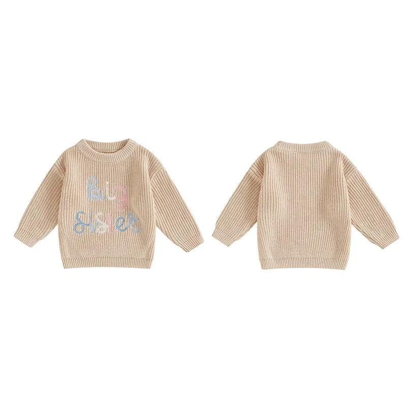 Baby Toddler Girls Deluxe Sweater - BIG SISTER