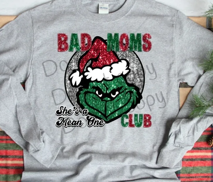 Bad Mom Club (Faux Printed Glitter)