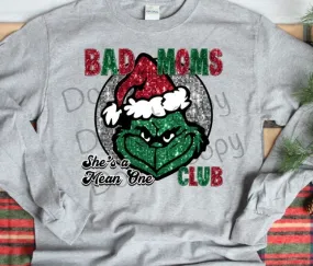 Bad Mom Club (Faux Printed Glitter)