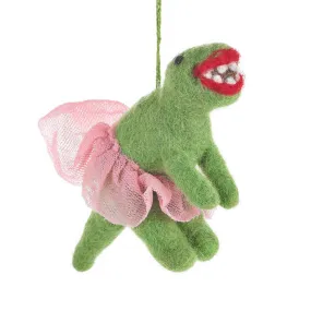 Ballerina Dinosaur Hanging Christmas Decoration by Felt So Good