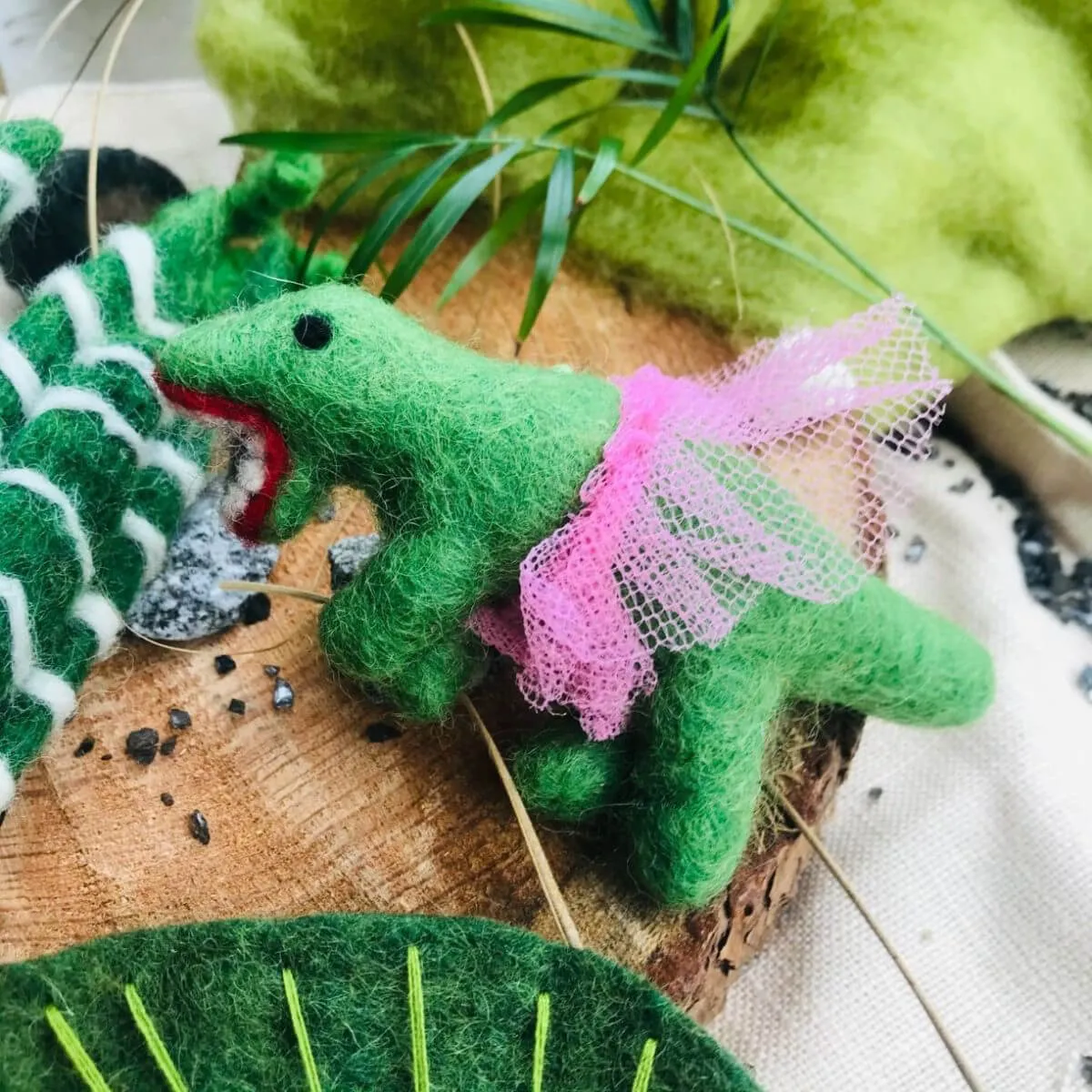 Ballerina Dinosaur Hanging Christmas Decoration by Felt So Good