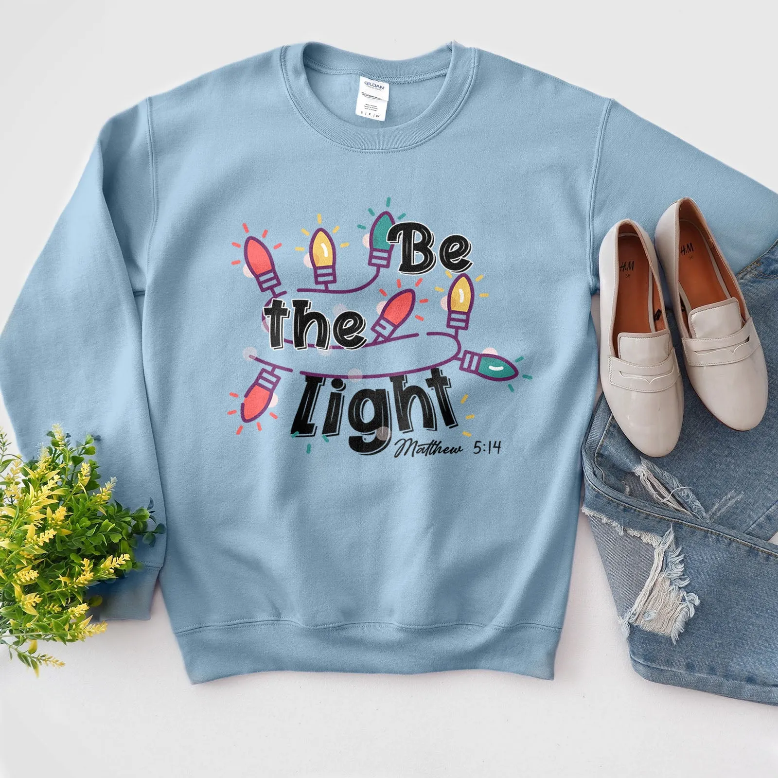 Be The Light Christmas Lights Sweatshirt