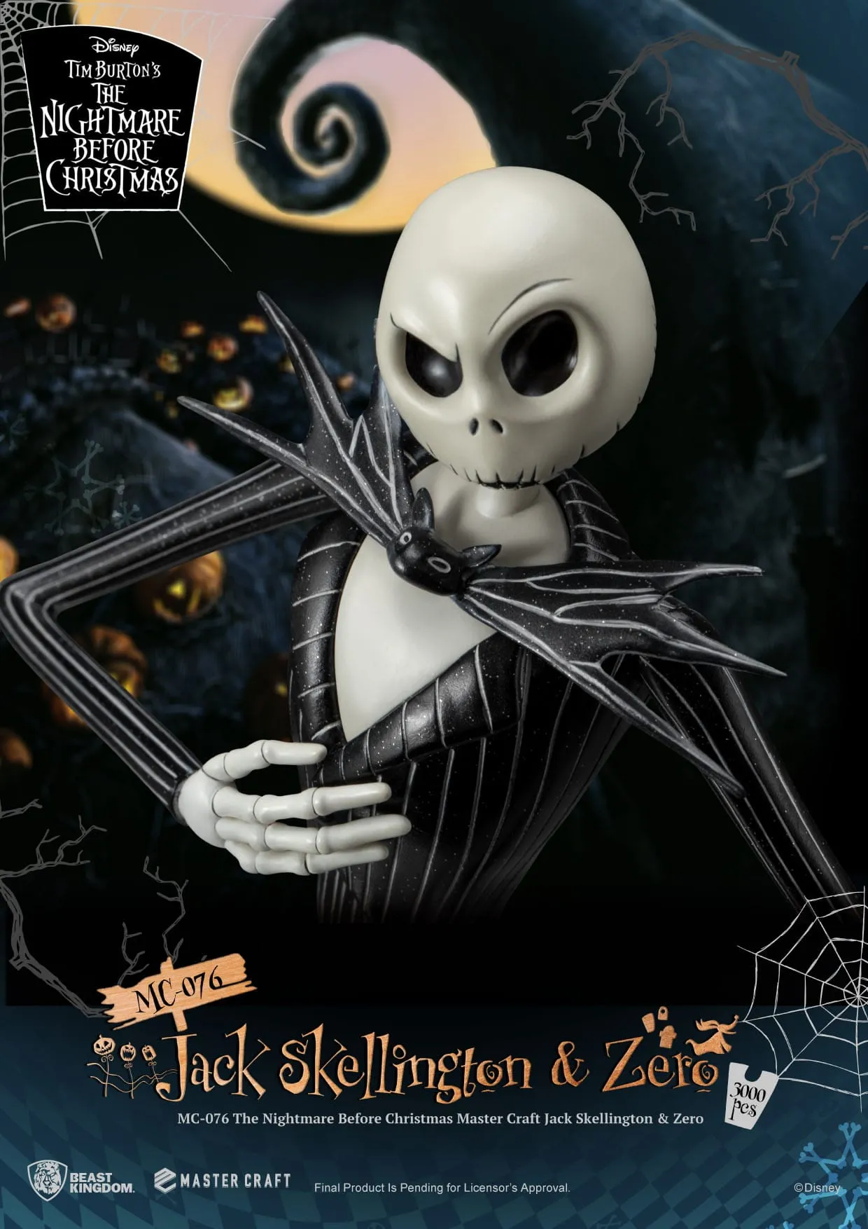 Beast Kingdom Nightmare before Christmas Jack Skellington & Zero Master Craft Statue